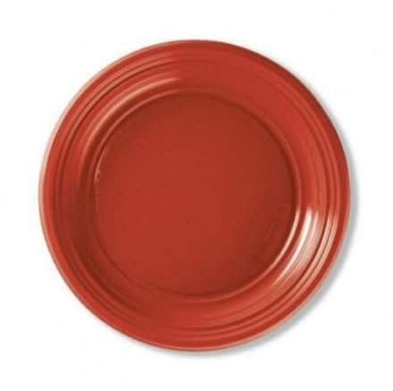 Innclean Plato de postre de plástico reutilizable rojo 17 cm 10 cf x 25 piezas (250 platos)