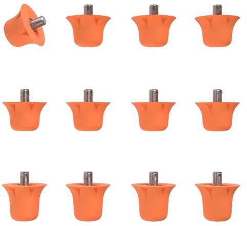 55 Sport Classic Nylon SG Replacement Football Studs - 12 Pack (13/16mm) - Neon Orange