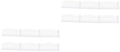 INOOMP 2st Gartenzaun Selber Machen Mini Dekorativ Mini Streikposten Miniaturdekoration Miniaturen Rasenzaun Miniaturzaun Puppenhauszaun Grenzzaun Glas-Container Bonsai Pflanze Weiß