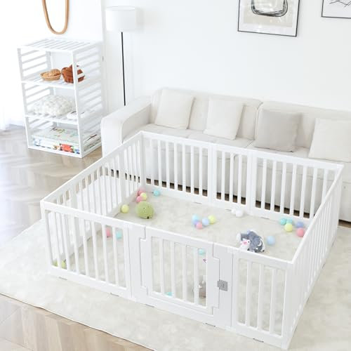 Gupamiga Parque Infantil Bebe 150 x 180 cm, Corralito para Niños y Niñas, Parque de Juegos para Bebe PLP-WL071-12