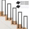 U-förmige Geländer Treppe, Treppengeländer Innen, Treppengeländer Außen, Handlauf Treppe U Form, Geländer Treppe Treppenhandlauf für Balkone Flure Wohnungen Villen (U-Schwarz, 35CM)