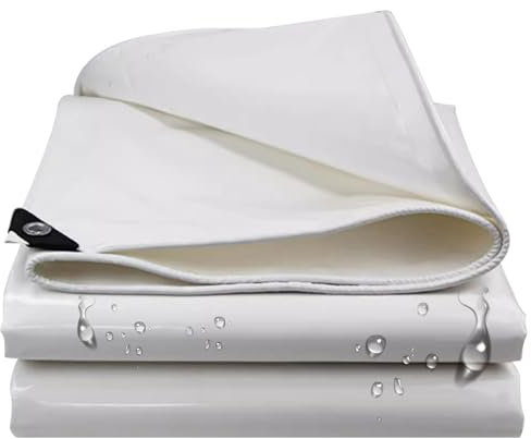 Bâches Bâche d'extérieur résistante à l'eau et à la température, 500 g/m², pour tentes imperméables, Housses de Voiture, pergolas, chenils – Blanc(4x5m)