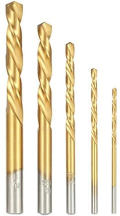5pcs Left Hand Drill Bits Straight Shank Left Way HSS Drilling Tool 3.2-8.7mm Damaged Screw Extractor Set Power Tools