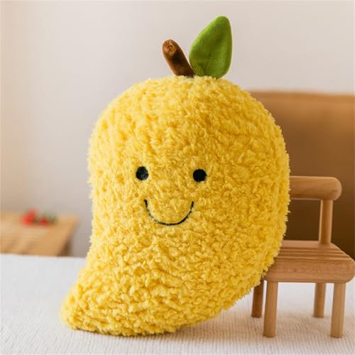 champracer Plüschtier Stofftier Obst Plüschtier Plüschkissen Spielzeug, Kissen Puppe Wurfkissen, Schmusetier Geschenk für Kinder Mädchen Jungen (25 cm,Mango)