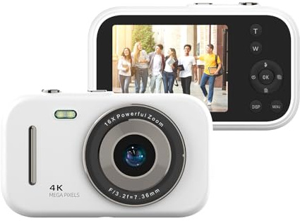 Andoer 4K Digital Camera Portable Digital Video Camera Digital Camera Compact Digital Camera 48Mp 2.8 Inch Ips Screen 16X Zoom Built-In Battery Birthday For Teens Students Friends