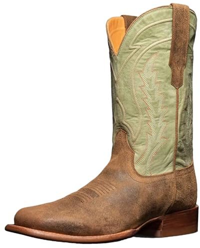 Lmtossey Stivali da cowboy occidentali ricamati classici durevoli da uomo, 2, 43 EU