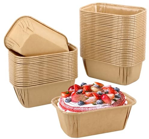 50 Stück Papier Muffinförmchen, Mini Kastenform Kuchen, Muffin Cupcake Formen, Backförmchen Muffinformen, Papierförmchen Fällen, Cupcake Förmchen für Dessert Hochzeit Halloween Geburtstag Party