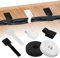 BOXOB 40pz Fasceztte Fermacavi con Velcro con 2 Rotoli di Cinghie di Estensione, Riutilizzabili Cinghie in Velcro per Cavi Organizer Cavi con Retro Adesivo per Casa e Ufficio (Bianco, Nero)