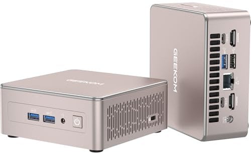 GEEKOM Mini PC A5 2025 Edition mit AMD Ryzen 5 7430U,16GB RAM 512GB SSD, Windows 11 Pro, Ultra-leiser kompakter Desktop-PC mit AMD Radeon Grafik,Dual HDMI 4K-Ausgang,SD-Kartensteckplatz für Homeoffice