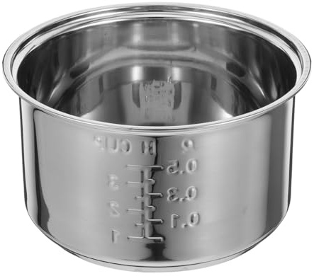 ULTECHNOVO Edelstahl Reiskocher Innentopf 6.7 Zoll Universaler Ersatz Topf Für Elektrische Reiskocher Mit Effizienter Wärmeverteilung Zum Kochen Dämpfen Und Breizubereiten