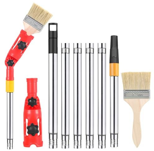 WUISOLQP Mehrwinkel Pinsel Verlängerung Farbpinsel Verlängerung, Pinselstange für Decke 170cm 180°-Rotation Einziehbare Teleskop mit Pinsel Universelle Pinselverlängerung, für Hohe Decken Wände