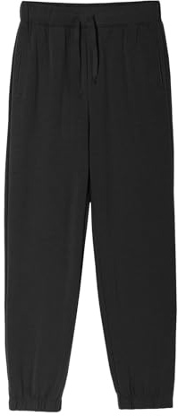 Haloumoning Pantalon de survêtement pour garçon, Noir , 11-12 ans
