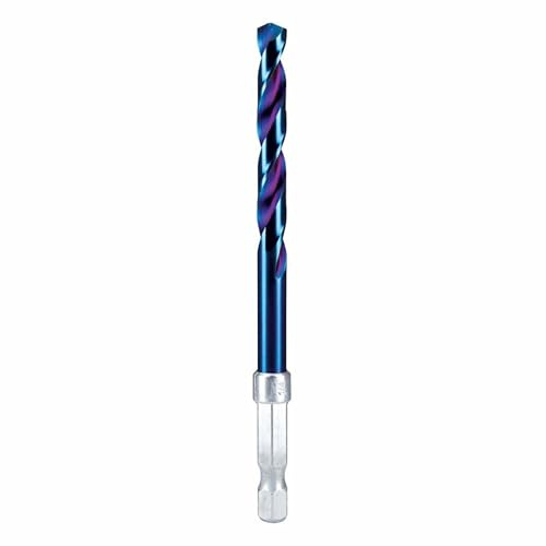 Spyder 1/4-inch Quick Change HSS Drill Bit with Hex Shank, for Wood, Metal, Plastic, and PVC, Mach-Blue Armor Plating