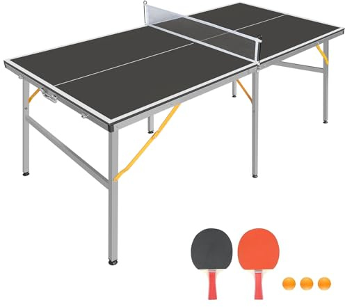 Tischtennistisch, 182,88 cm x 91,44 cm x 76,2 cm, klappbar, tragbar, für den Innen- und Außenbereich geeignet, unverzichtbar für Kinder und Erwachsene gleichermaßen für Familienspiele