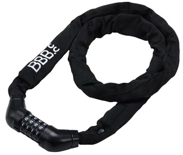 BBB Cycling CodeGuard BBL-105 Kombinationskettenschloss, 5 mm x 100 cm, gehärtete Stahlglieder