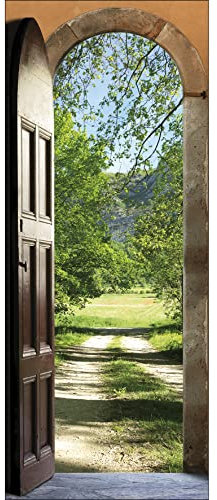 Trompe l'oeil porte Adhésif Promenade Champetre, Polyvinyle, Multicolore, 83 x 0, 1 x 204 cm