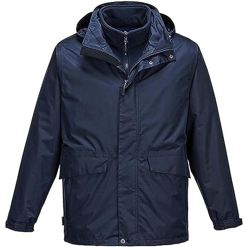 Portwest S507 Argo 3-in-1 Jacket Long Sleeve Waterproof Interactive Fleece | Navy, Medium, EN 343 Class 3:2, EN 342, Regular Fit, Internal Chest Pocket, Phone Pocket, Two-Way Zip, Breathable Fabric