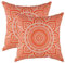 TreeWool Dekorativer Kissenbezug (50 x 50 cm, Orange) Mandala Design 100% Baumwolle (2er Pack)