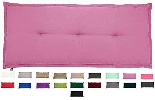 KOPU® Bankauflage Prisma Thulian Pink | Auflagen für Gartenbank | Rosa Bank Auflagen 180 x 50 cm | 19 Einfache Farben | Dralon | Robuster Schaumstoff für zusätzlichen Komfort