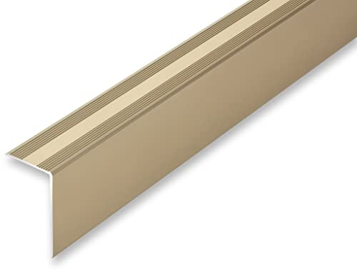 NALine® Alu Winkelprofil 30 x 52 x 900 mm Treppenwinkel Sand ungebohrt Treppenkantenprofil Treppenkante