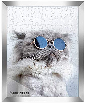 Bildershop-24 Puzzlerahmen RahmBig für Puzzle ca. 3000-5000 Teile 85x120cm 120x85cm Silber glanz mit Acrylglas