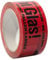 6 x Rolle Packband 'VORSICHT GLAS' | 50mm x 66m | rot | Warnband | Klebeband, Aufdruck:- Vorsicht Glas -
