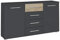 Rauch Möbel Tarragona Schlafzimmer Kommode, Kommode in Grau Metallic / Eiche Sanremo hell, 2-türig mit 4 Schubladen inkl. Zubehörpaket Basic 2 Einlegeböden BxHxT 140x81x42 cm