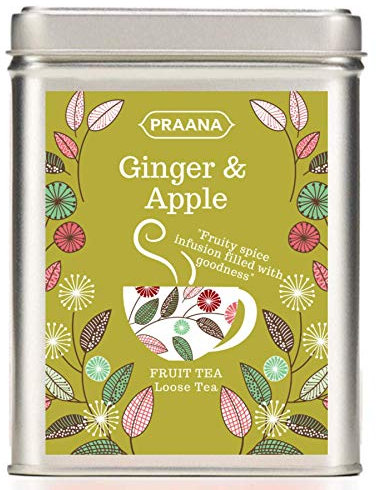 PRAANA TEA - Ginger and Apple Fruit Infusion - Gift Tin 100g