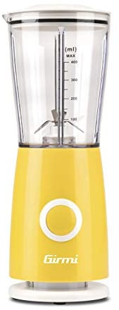 Girmi FR03 Frullatore Elettrico, 170W, 4 Lame in Acciaio INOX, 400 ml, Bicchiere graduato, Giallo