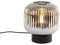 Qazqa - Art Deco Art Deco Tischlampe schwarz mit Rauchglas - Karel I Wohnzimmer I Schlafzimmer - Rund - LED geeignet E27