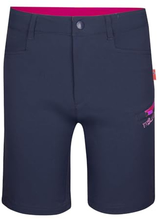 Trollkids Pantalones cortos para niños Haugesund, azul marino/rosa, 152