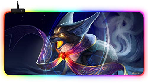 DORRISO Tapis de Souris Gaming Grands RGB 900x400x3 mm Surdimensionné XXL Jeu Mousepad Imperméable Antidérapan Tapis de Souris pour Ordinateur Bureau Gamer Monstre