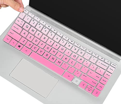 Keyboard Cover for 2021 HP Envy X360 13.3 Laptop with Fingerprint Reader 13t/13-ba 13m/13-bd 13z/13-ay Series 13t-ba100 ba0000nj ba0045cl ba0085nr ba1010nr ba1097nr Keyboard Skin Cover, Ombre Pink