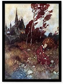 Strand Clothing Prinzessin Vintage-Kunstdruck – Fee Edmund Dulac Wanddekoration Poster A3 (schwarz klein)