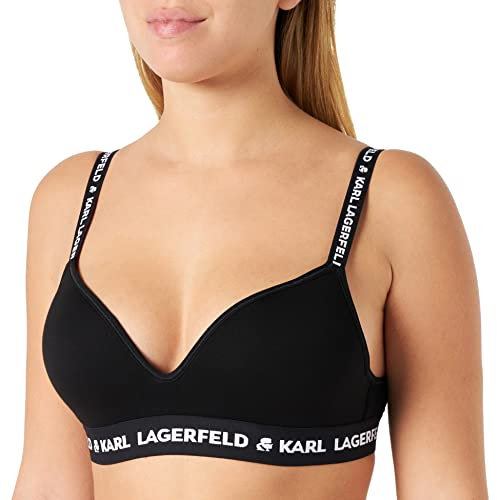 KARL LAGERFELD Femme Soutien-Gorge de Sport Rembourré Logo Karl, Noir, M
