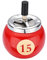 DREHASCHENBECHER Pool Ball Ø10cm Billard Kugel Aschenbecher Windaschenbecher Drehascher Ascher 3Var 80 (Rot - 15)