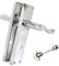 Haven Heritage Door Handle Set - Victorian Chrome Handles and Latches, Bathroom Privacy Locks