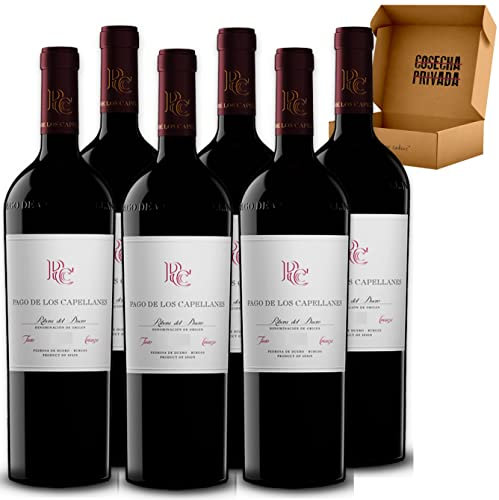 Pago de los Capellanes - Envío 24 H - Ribera del Duero - Caja Regalo Vino - Seleccionado Cosecha Privada (6 x Botella 75 cl, Capellanes Crianza)