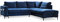 MIUFORM Ecksofa mit Schlaffunktion, Lofty Lilly Wohnlandschaft L-Form, Couch L Form Wohnladschaft mit Schlaffunktion Schlafcouch, Samt-Stoff Metallfüße (Navy blau, Rechts ausgerichtet)