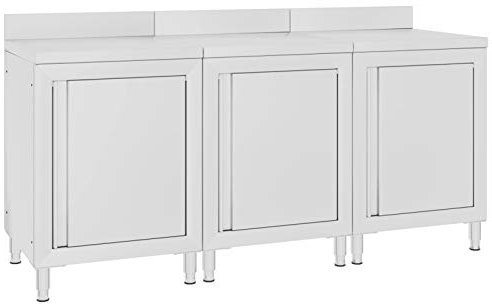 Festnight Gastro Arbeitsschrank Edelstahl Küchenschrank Edelstahlschrank Schrank küchen Arbeitstisch Arbeitsplatte Küchenunterschrank, 180 x 60 x 96 cm