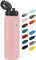 Fanhaw 1000ml Insulated Stainless Steel Water Bottle with Chug Lid - Leak & Sweat Proof with Anti-Dust Lid (Pink)