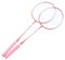 Badminton Schläger Set Profi Leichtgewicht Badminton Racket Pink Professionelle Separate Badmintonschläger aus Eisenlegierung für Anfänger, Studententraining