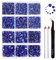 Beadsland 8300PCS Flatback Rhinestones, Royal Blue Rhinestone Nail Gems Round Crystal Rhinestones for Crafts, Mixed 10 Sizes with Wax Pencil and Tweezer Kit, SS3-SS30, Sapphire