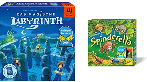 Schmidt Spiele 40848 Das Magische Labyrinth & Zoch 601105077 Spinderella - Kinderspiel des Jahres 2015 - kindgerechtes Wettlaufspiel in unterschiedlichen Schwierigkeitsstufen, für Kinder ab 6 Jahren