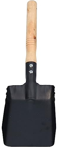 GANAZONO Small Iron Shovel with Wooden Handle Portable Gardening Shovel for Pot Plants Soil Spade for Planting Litter Cleaning for Home and Garden Use 14.17 X 3.74 X 1.96 in