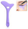 Erinde Stencil per eyeliner in silicone, riutilizzabile, con ali di gatto, strumento per il trucco degli occhi, facile da pulire, delicato sulla pelle, colore: viola