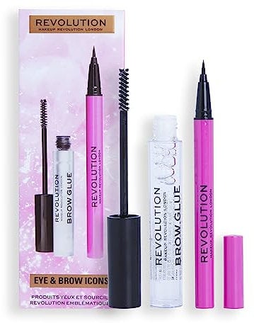 Makeup Revolution Eye & Brow Icons Geschenkset - Brow Glue & Flüssig-Eyeliner inklusive