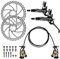 Kethvoz MTB Hydraulische Bremsen Set 4 Kolben, Scheibenbremse Fahrrad Set Vorne Und Hinten, Professionelles Bicycle Hydraulikbremsen mit 180mm bremsscheiben für Mountainbike E-Bike Rennrad Reiten
