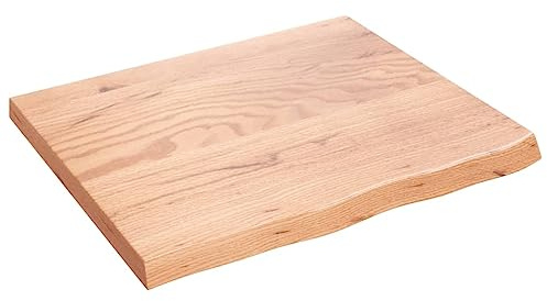 vidaXL Tischplatte Hellbraun 60x50x2 cm Massivholz Eiche Behandelt