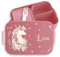 Kinder Bento Box Midi Lunchbox für Mepal Bentobox - Einhörner - Einhorn Geschenk Mädchen Schule I Kindergarten mit Name - 900 ml - Rosa - einhorn-bento-box personalisierte brotboxen unicorn